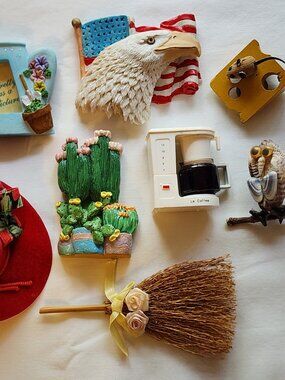 Lot of 8 Vintage Assorted Refrigerator Fridge Magnets